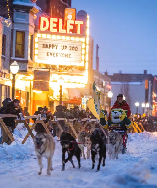 Wildcat Willy Riding in Sled at UP200